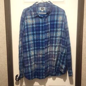A button-up plaid Dance Mom 2X never worn